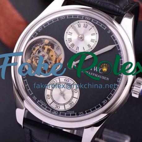 Replica IWC Portuguese Regulateur Tourbillon IW5446 Stainless Steel Black Dial Swiss Tourbillon