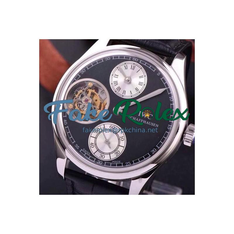 Replica IWC Portuguese Regulateur Tourbillon IW5446 Stainless Steel Black Dial Swiss Tourbillon