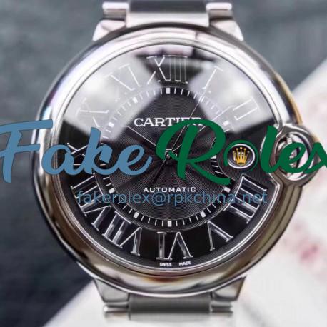 Replica Ballon Bleu De Cartier 42MM WSBB0003 V6F V5 Stainless Steel Black Dial Swiss 2824-2