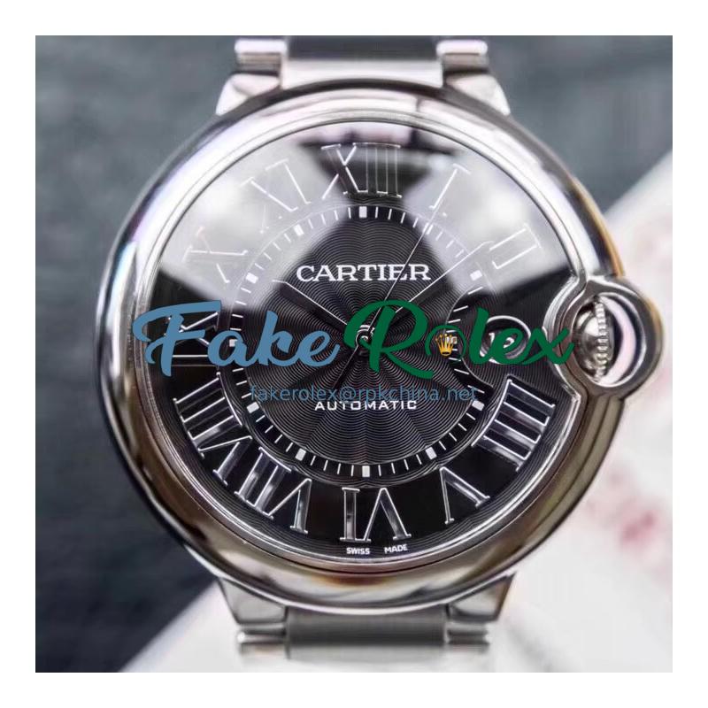 Replica Ballon Bleu De Cartier 42MM WSBB0003 V6F V5 Stainless Steel Black Dial Swiss 2824-2