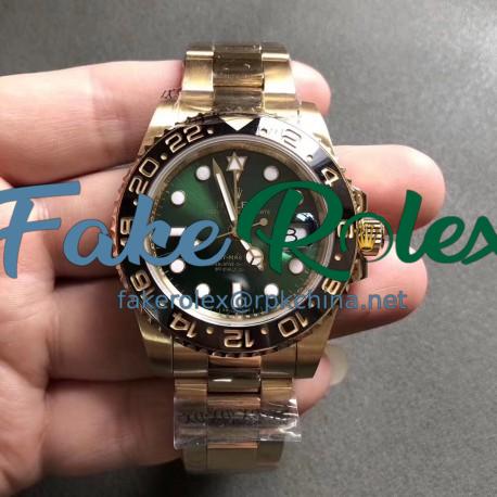 Replica Rolex GMT-Master II 116718LN GM Stainless Steel 904L With Yellow Plated Gold Green Dial Swiss 2836-2