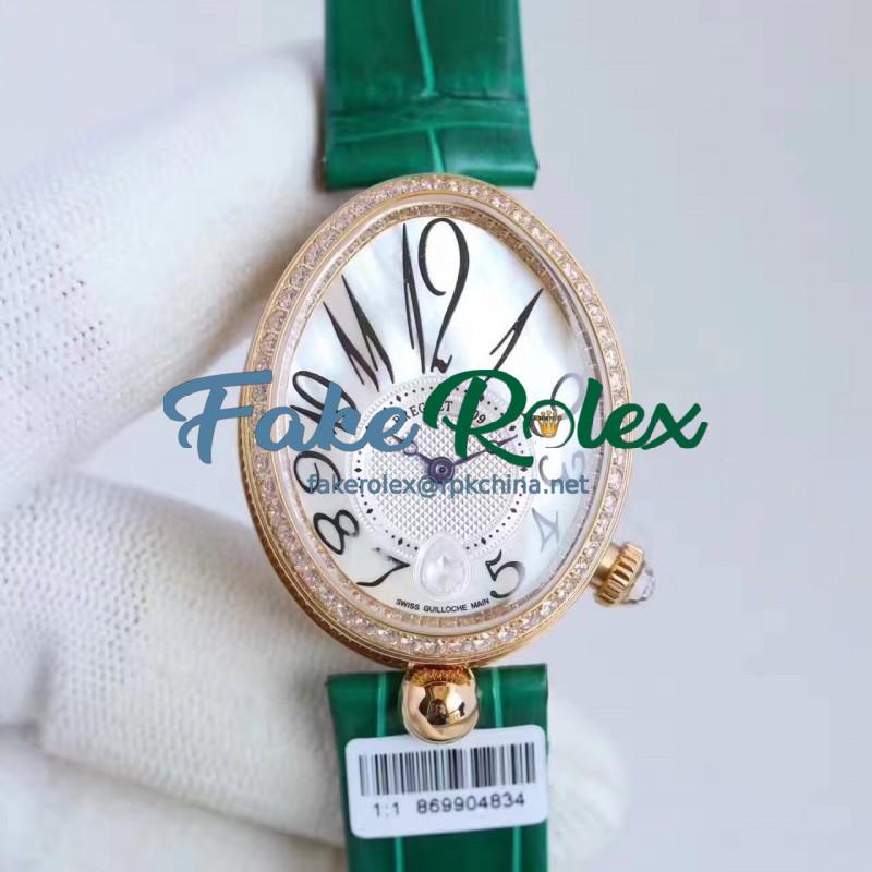 Replica Breguet Reine de Naples 8918BA/58/964/D00D ZF Yellow Gold & Diamonds Mother Of Pearl Dial Swiss Caliber 537/3