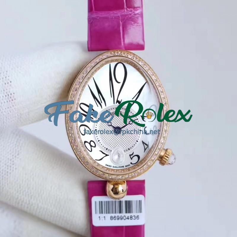 Replica Breguet Reine de Naples 8918BR/58/964/D00D ZF Rose Gold & Diamonds Mother Of Pearl Dial Swiss Caliber 537/3