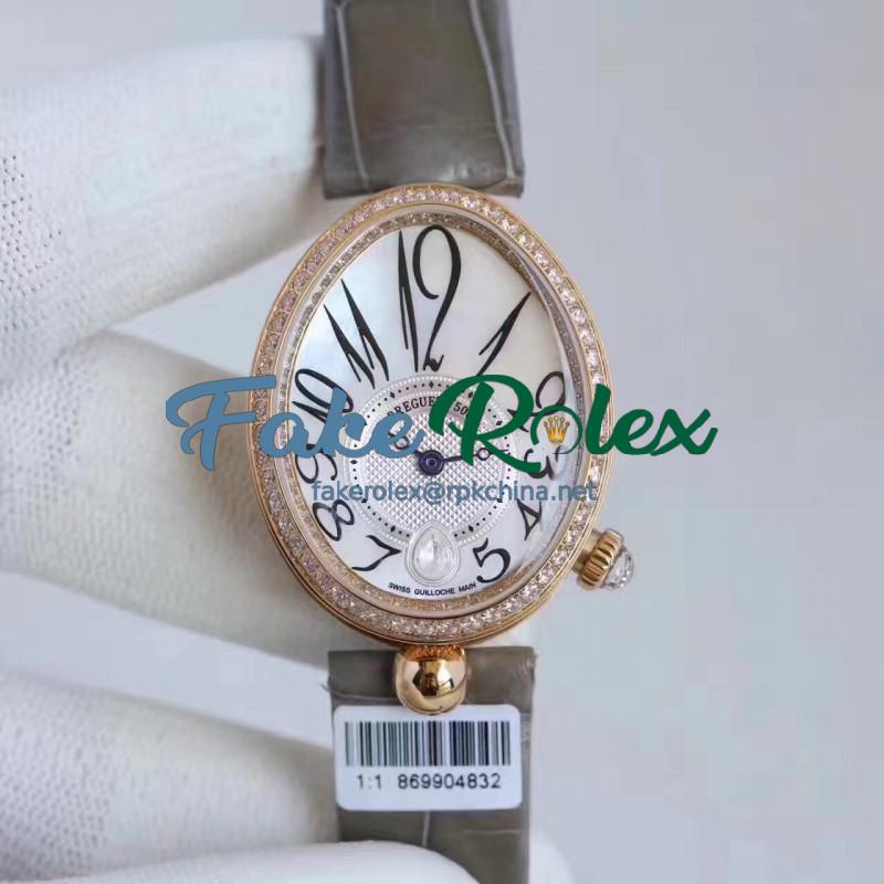 Replica Breguet Reine de Naples 8918BR/58/964/D00D ZF Rose Gold & Diamonds Mother Of Pearl Dial Swiss Caliber 537/3