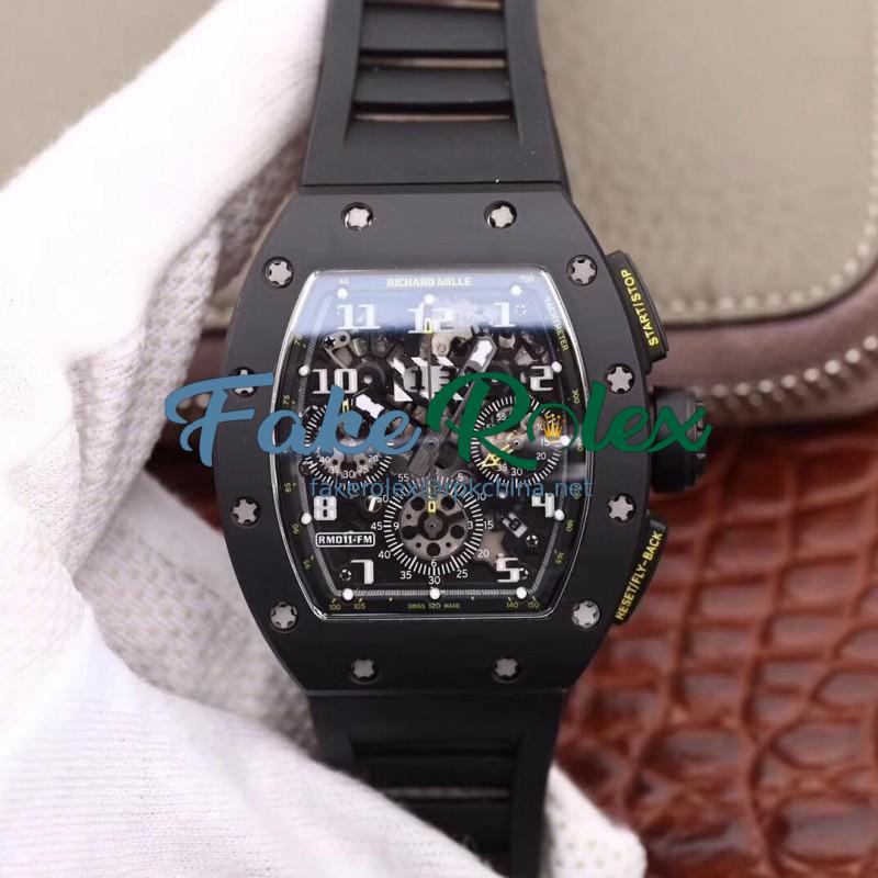 Replica Richard Mille RM011-FM Felipe Massa Chronograph Limited Edition KV Ceramic Skeleton Dial Swiss 7750