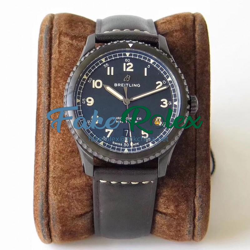 Replica Breitling Navitimer 08 Automatic 41MM Black Steel M17314101B1X1 ZF PVD Black Dial Swiss 2824-2