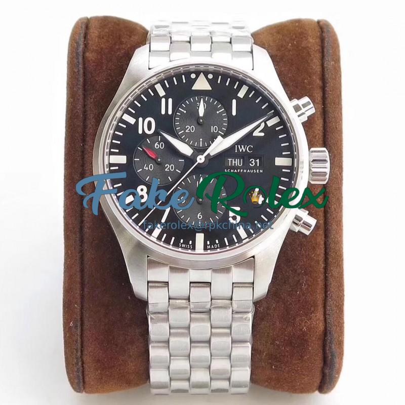 Replica IWC Pilot Chronograph IW377710 ZF Stainless Steel Black Dial Swiss 7750