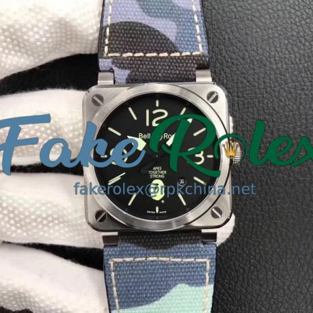 Replica Bell & Ross BR 03-92 Steel Bape Noob V3 Stainless Steel Black Apes Dial M9015