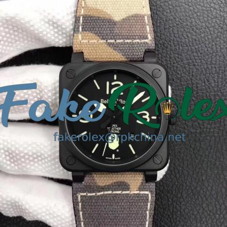 Replica Bell & Ross BR 03-92 PVD Bape Noob V3 PVD Black Apes Dial M9015