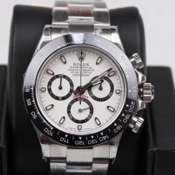 Replica Rolex Daytona Cosmograph 116500LN GM Stainless Steel 904L White Dial Swiss 4130 Run 6@SEC