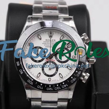 Replica Rolex Daytona Cosmograph 116500LN GM Stainless Steel 904L White Dial Swiss 4130 Run 6@SEC