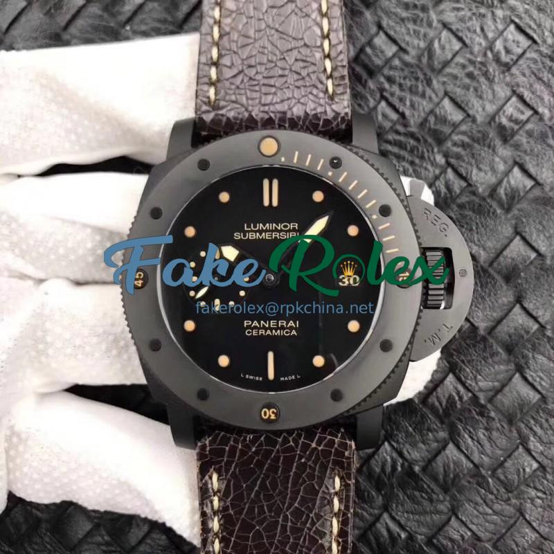 Replica Panerai Luminor Submersible 1950 PAM508 VS V2 Ceramic Black Dial Swiss P9000