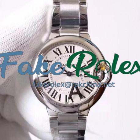 Replica Ballon Bleu De Cartier 33MM W6920071 AF Stainless Steel Silver Dial Seiko NH05A