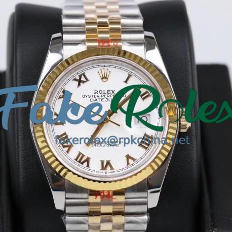 Replica Rolex Datejust 36MM 116233 GM Stainless Steel 904L & Yellow Gold White Dial Swiss 2824-2