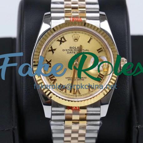 Replica Rolex Datejust 36MM 116233 GM Stainless Steel 904L & Yellow Gold Champagne Dial Swiss 2824-2