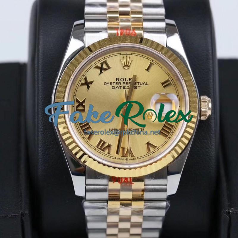 Replica Rolex Datejust 36MM 116233 GM Stainless Steel 904L & Yellow Gold Champagne Dial Swiss 2824-2