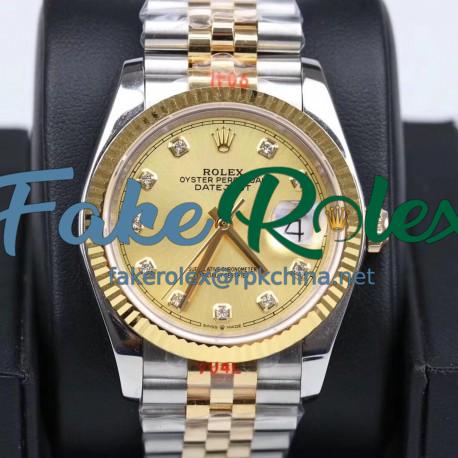 Replica Rolex Datejust 36MM 116233 GM Stainless Steel 904L & Yellow Gold Champagne Dial Swiss 2824-2