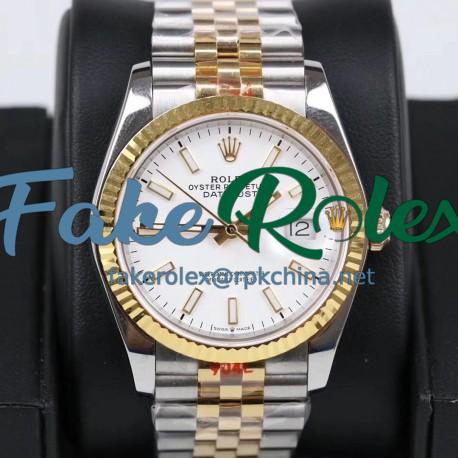 Replica Rolex Datejust 36MM 116233 GM Stainless Steel 904L & Yellow Gold White Dial Swiss 2824-2