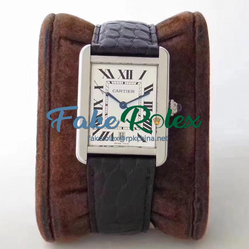 Replica Cartier Tank Solo 31MM Automatic W5200027 KZ  Stainless Steel White Dial M9015