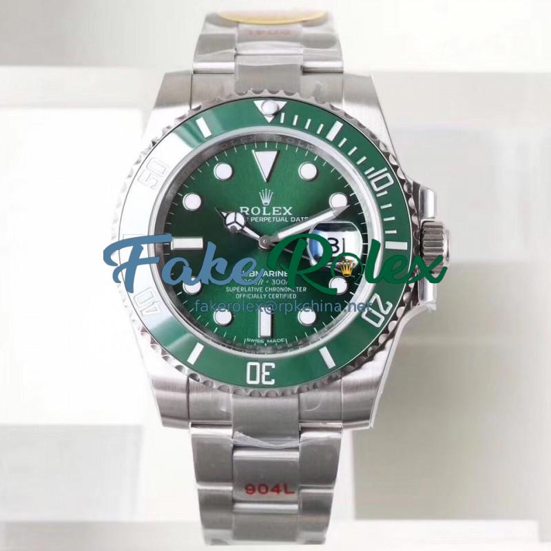 Replica Rolex Submariner Date 116610LV NAIL Maker Stainless Steel 904L Green Dial Swiss 3135