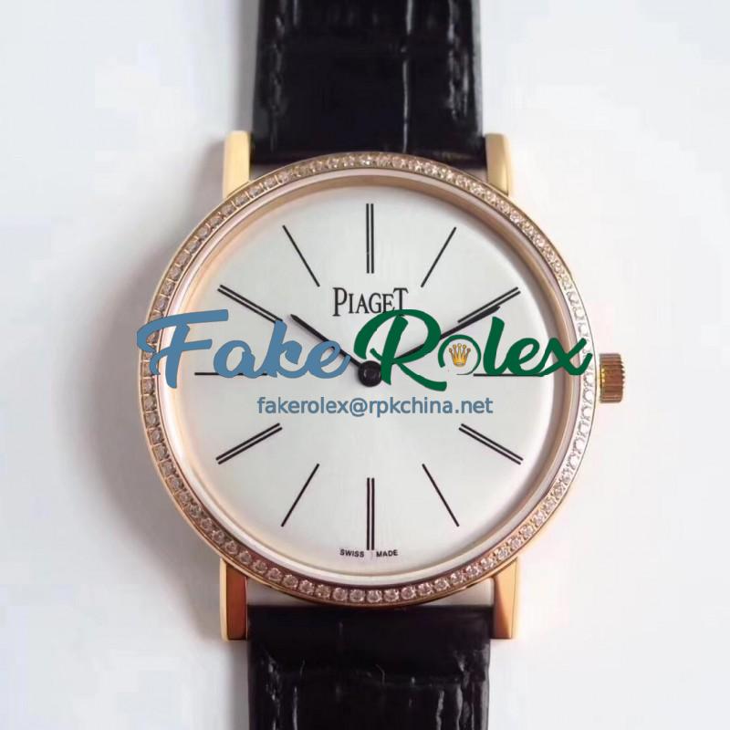 Replica Piaget Altiplano G0A36125 OX Rose Gold & Diamonds White Dial M9015