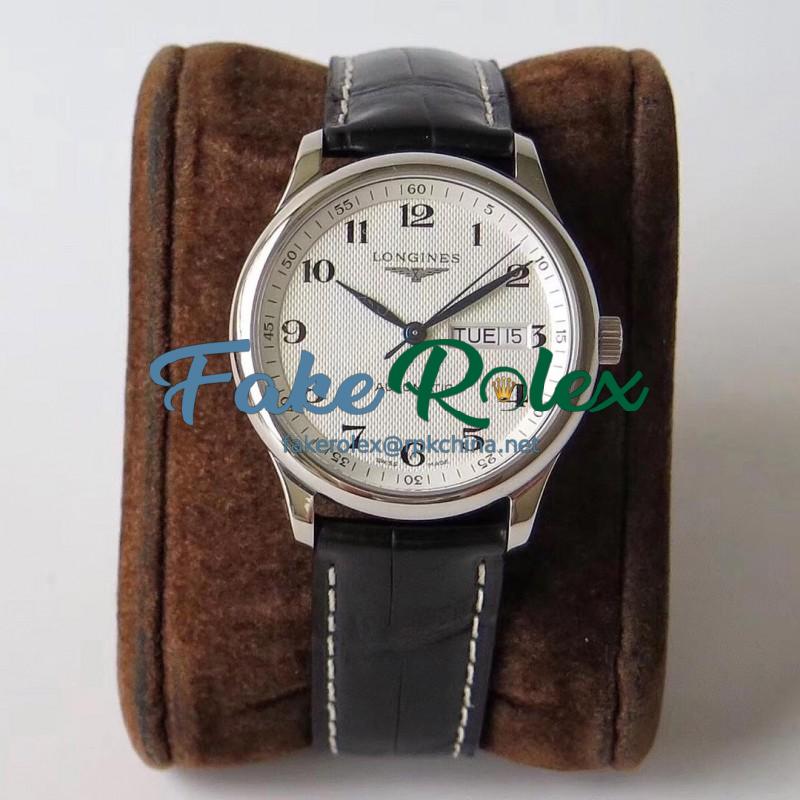 Replica Longines Master Day-Date L2.755.4.78.3 KZ Stainless Steel Silver Dial Swiss L636