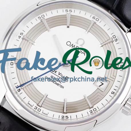 Replica Omega De Ville Hour Vision Co-Axial 41MM 431.33.41.21.02.001 AC Stainless Steel Silver Dial Swiss 8500