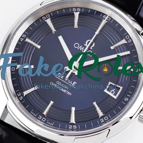 Replica Omega De Ville Hour Vision Co-Axial 41MM 431.33.41.21.03.001 AC Stainless Steel Blue Dial Swiss 8500