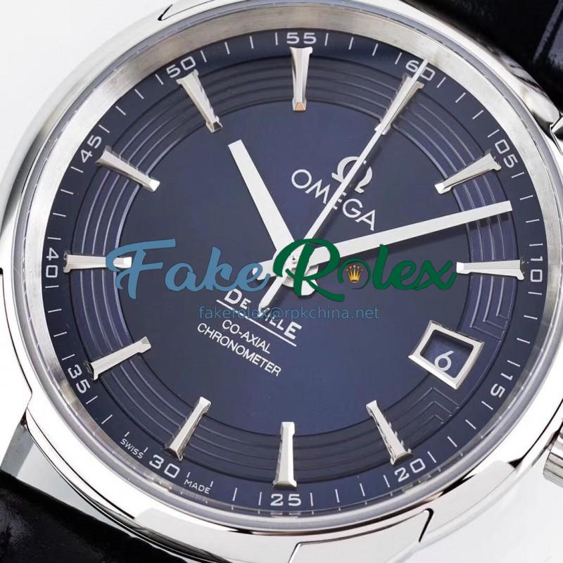 Replica Omega De Ville Hour Vision Co-Axial 41MM 431.33.41.21.03.001 AC Stainless Steel Blue Dial Swiss 8500