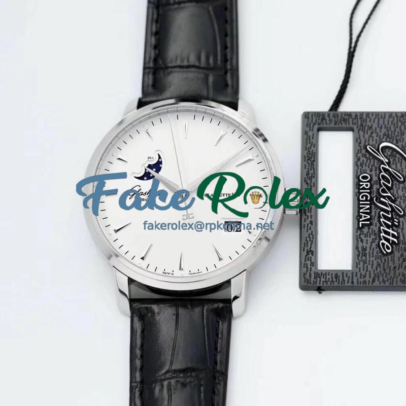 Replica Glashutte Senator Excellence Panorama Date Moon Phase 1-36-04-05-02-02 ETC Stainless Steel White Dial Swiss 36-04