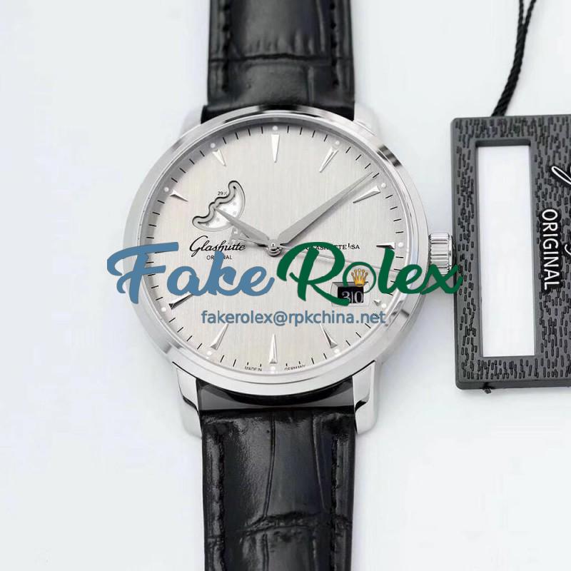 Replica Glashutte Senator Excellence Panorama Date Moon Phase 1-36-04-03-02-02 ETC Stainless Steel Grey Dial Swiss 36-04