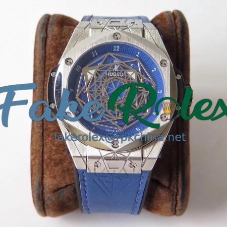 Replica Hublot Big Bang Sang Titanium Blue 415.NX.7179.VR.1704.MXM18 TMF Titanium Blue Dial Swiss HUB1213 UNICO Manufacture