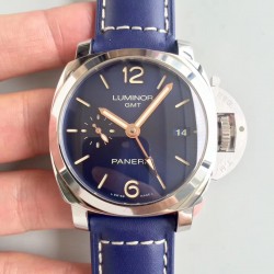 Replica Panerai Luminor 1950 3 Days GMT Acciaio PAM688 VS V2 Stainless Steel Blue Dial Swiss P9001