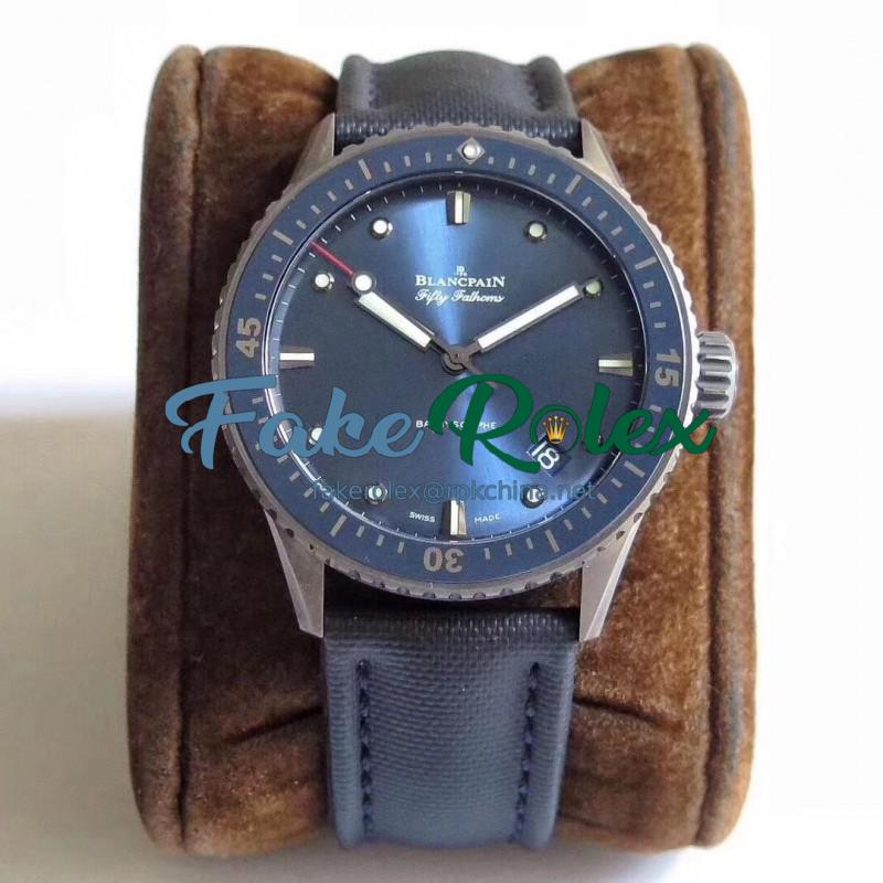 Replica Blancpain Fifty Fathoms Bathyscaphe 5000-0240-O52A ZF Ceramic Shiny Blue Dial Swiss 1315