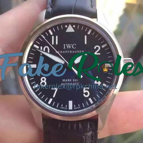 Replica IWC Pilot Mark XVI IW3255 Stainless Steel Black Dial Swiss 2892