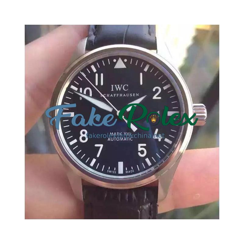 Replica IWC Pilot Mark XVI IW3255 Stainless Steel Black Dial Swiss 2892