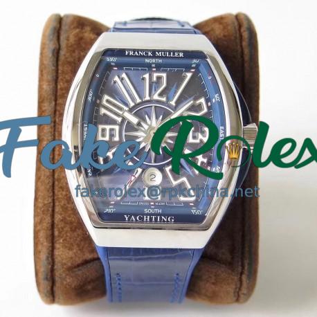 Replica Franck Muller Vanguard Yachting V45 SC DT AC BL OX Stainless Steel Blue Dial Swiss 2824-2