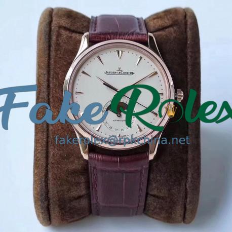 Replica Jaeger-LeCoultre Master Ultra Thin Moon 1362520 ZF Rose Gold White Dial Swiss JLC 925