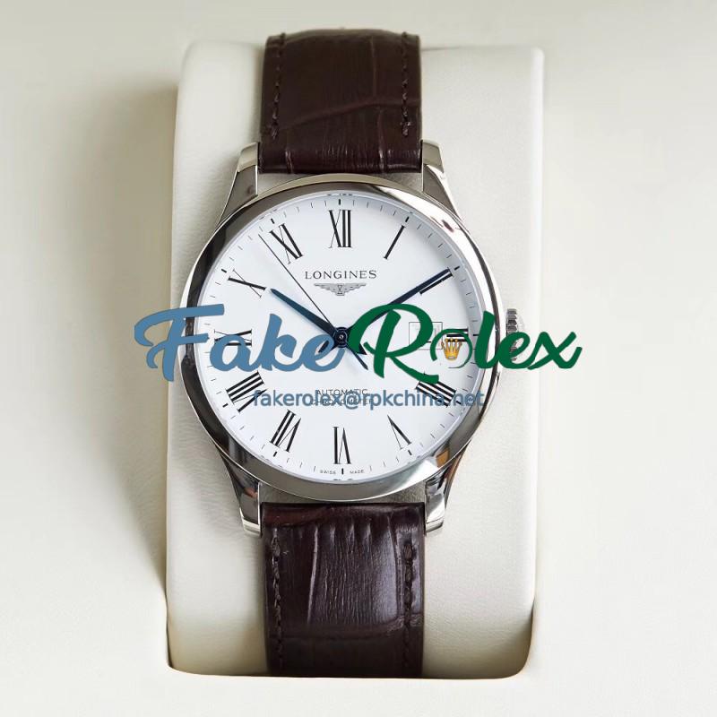 Replica Longines Record L2.821.4.11.2 AF Stainless Steel White Dial Swiss L888.4