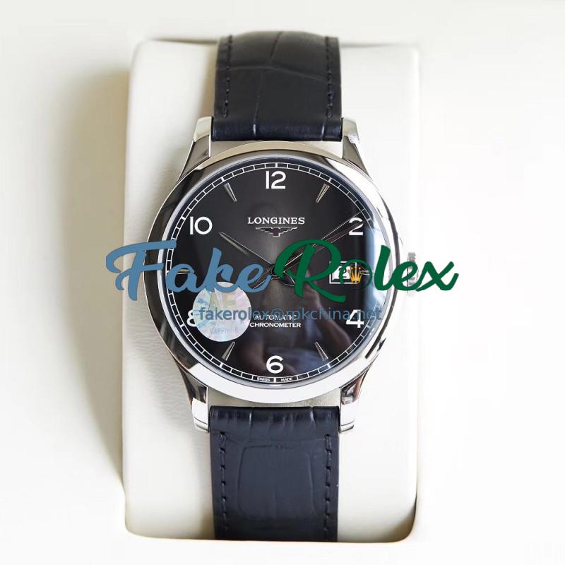 Replica Longines Record L2.820.4.56.2 AF Stainless Steel Black Dial Swiss L888.4