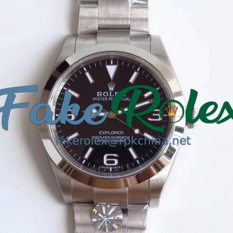 Replica Rolex Explorer 214270 AR Stainless Steel 904L Black Dial Swiss 3132