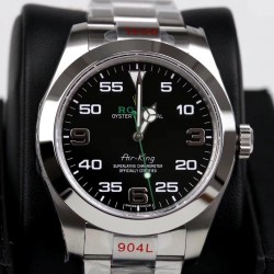 Replica Rolex Air-King 116900 GM Stainless Steel 904L Black Dial Swiss 3131