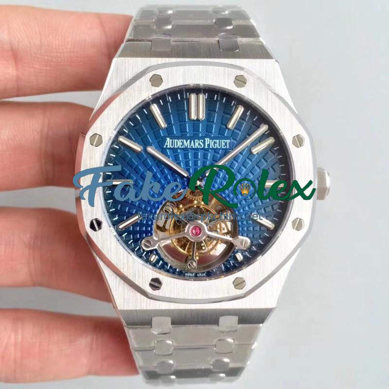 Replica Audemars Piguet Royal Oak Tourbillon Extra Thin 26522 R8 Stainless Steel Blue Dial Swiss 2924