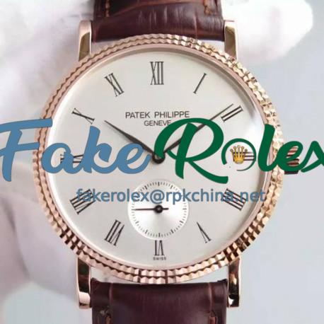 Replica Patek Philippe Calatrava 5119R Rose Gold White Dial Swiss 215PS