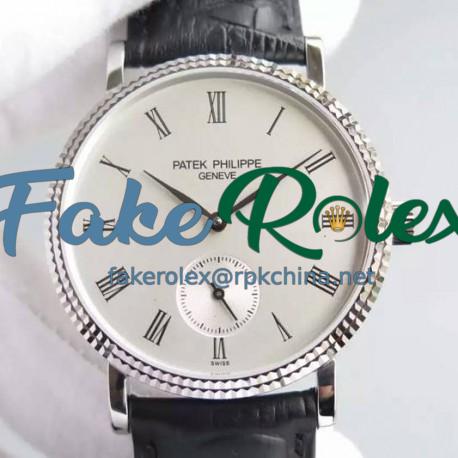 Replica Patek Philippe Calatrava 5119G Stainless Steel White Dial Swiss 215PS