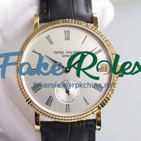 Replica Patek Philippe Calatrava 5119R Yellow Gold White Dial Swiss 215PS