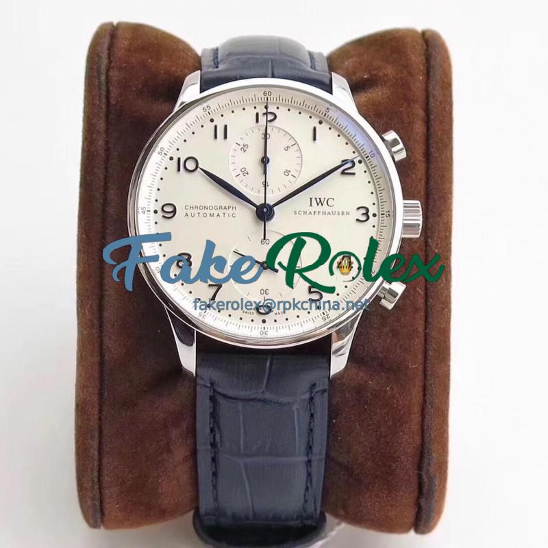 Replica IWC Portugieser Chronograph IW371446 ZF V2 Stainless Steel Silver Dial Swiss 7750