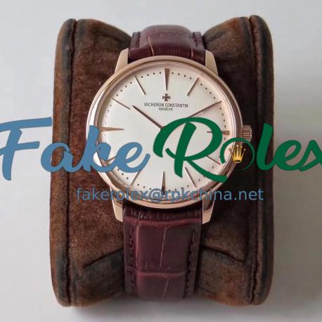 Replica Vacheron Constantin Patrimony 81180/000R-9159 KZ Rose Gold Silver Dial Swiss VC1400