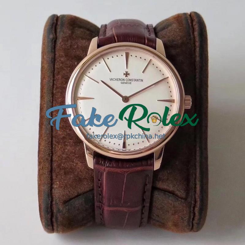 Replica Vacheron Constantin Patrimony 81180/000R-9159 KZ Rose Gold Silver Dial Swiss VC1400