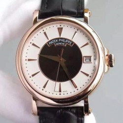 Replica Patek Philippe Calatrava 5153 Rose Gold White & Black Dial Swiss 324SC